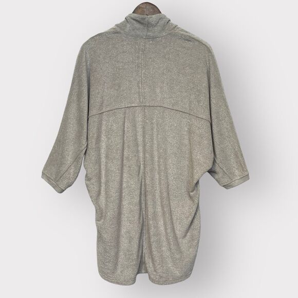 Shimera Open Cardigan Women M Gray Waterfall Fleece Dolman Sleeve Stretch D10 - Picture 6 of 11